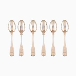 Danish Silver Dessert Spoons from Jens Sigsgaard, 1940s, Set of 6