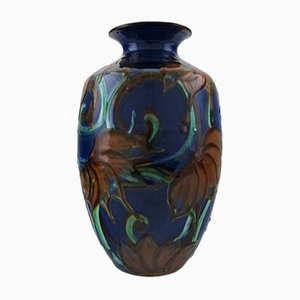 Large Danish Modernist Glazed Stoneware Vase from Kähler, 1930s