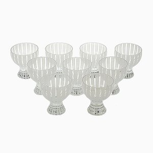 Strict Cocktail Glasses by Bengt Orup for Johansfors, 1950s, Set of 9