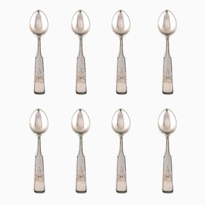 Set de Cuillères à Café en Argent de Hans Hansen, Danemark, 1930s, Set de 8