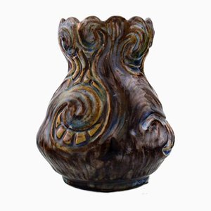 Vase Art Nouveau en Céramique Vernissée de Moller & Bøgely, Danemark