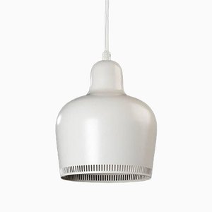 Lámpara colgante modelo A 330 vintage de acero blanco de Alvar Aalto para Artek