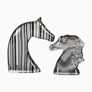 Teste di cavallo in lucite di Abraham Palatnik, anni '70, set di 2