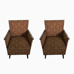 Set of Mid-Century Walnut Armchairs, 1950s