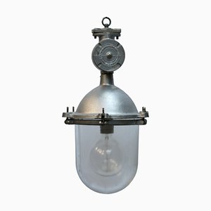 Vintage Industrial Cast Aluminum Pendant Lamp, 1950s