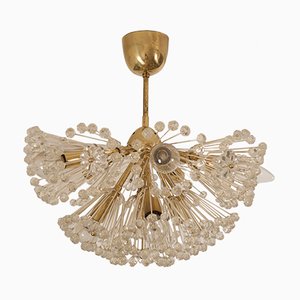 Brass Snowball Chandelier by Emil Stejnar for Rupert Nikoll, 1950s