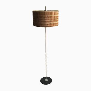 Mid-Century Floor Lamp with Wooden Shade, 1950s