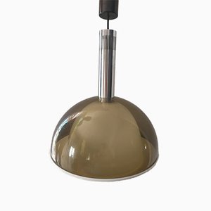 Lampada da soffitto a fungo in metallo e vetro acrilico di Metalarte, anni '60