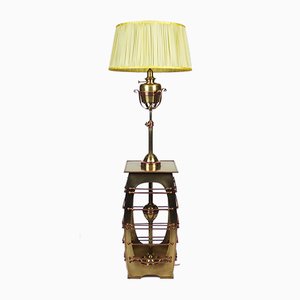 Antique Art Nouveau Brass and Copper Floor Lamp