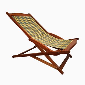 Chaise Pliante Scandinave en Tissu et Teck, 1960s