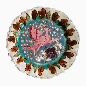 Piatto vintage in ceramica di Elio Schiavon