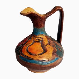 Mid-Century Italian Ceramic Pitcher from Valbruna