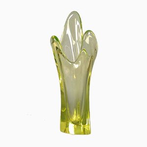 French Colored Glass Vase from Vallerysthal, 1950s