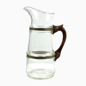 Antique Glass & Metal Pitcher from Fritsch Patent, 1880s