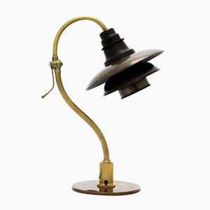 Scandinavian Modern Brass & Copper PH Desk Lamp by Poul Henningsen for Louis Poulsen, 1930s