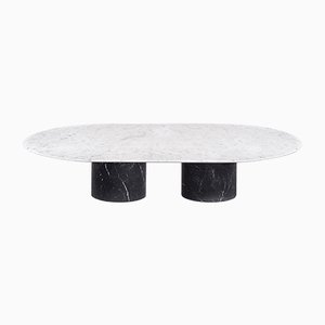 Nero Marquina & White Carrara Marble Proiezioni Coffee Table by Elisa Ossino for Salvatori
