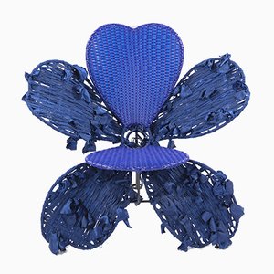 Sedie da giardino moderne in ferro e tessuto di Spazzapan, Italia, anni '90