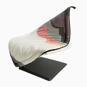 Poltrona Flying Carpet vintage in tessuto e ferro battuto, Germania, 1988