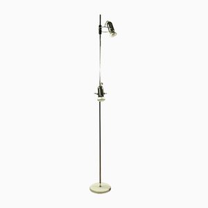 Lámpara de pie italiana moderna vintage de hierro fundido, cromo y acero de Francesco Fois para Reggiani
