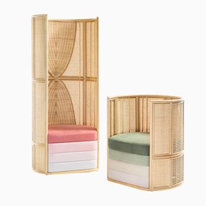 Set of Lisetta Composition Lounge Chairs by Elena Salmistraro for Bottega Intreccio