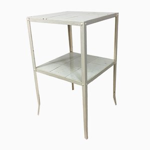 Consolle vintage industriale in acciaio e ceramica, Francia, anni '50