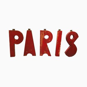 Insegna di lettere di Parigi, anni '50, set di 5