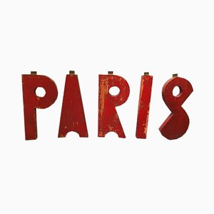 Panneau Lettres Paris, 1950s, Set de 5