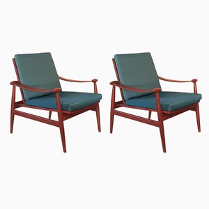 Model FD 133 Teak Lounge Chairs by Finn Juhl for France & Søn, 1950s, Set of 2