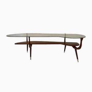 Mid-Century Italian Brass and Glass Coffee Table, 1950s