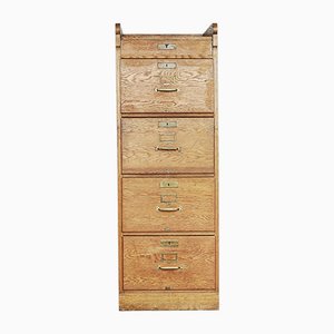 Industrial Oak Filing Cabinet, 1920s