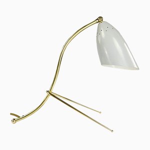 Lámpara de mesa Crowfoot de latón, años 50
