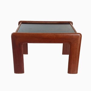 Mid-Century Beistelltisch aus Teak & schwarzem Resopal, 1960er