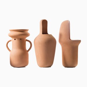 Big Terracotta Gardenias Vases by Jaime Hayon, Set of 3
