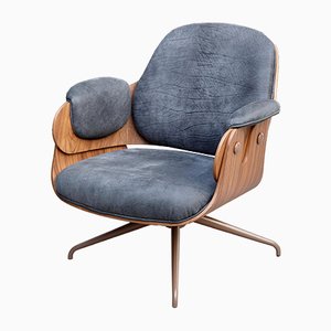 Fauteuil Bas Tapissé de Cuir par Jaime Hayon