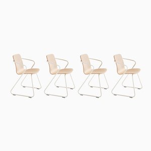 Wood & Metal Sculptural Cobra Chairs by Adolfo Abejon, Set of 4