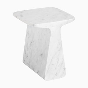 Pura Black Marquina Marble Sculptural Side Table by Adolfo Abejon