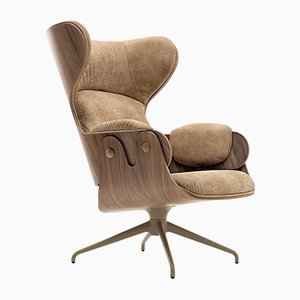 Fauteuil en Contreplaqué, Noyer et Cuir par Jaime Hayon