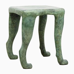 Prototype Khamon Brass Sculpture Stool by Adolfo Abejon