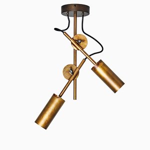 Stav Spot Raw Brass Celing Lamp by Johan Carpner for Konsthantverk Tyringe
