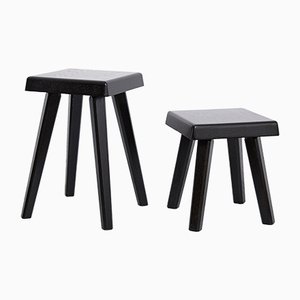 Special Black Edition Stools by Pierre Chapo, Set of 2