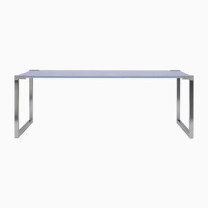 Table Basse Pioneer T53 en Acier Inoxydable et Verre par Peter Ghyczy