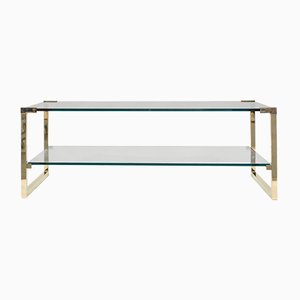 Pioneer T53D Brass & Glass Coffee Table by Peter Ghyczy