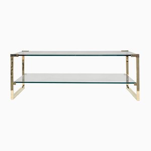 Pioneer T53D Messing & Glas Couchtisch von Peter Ghyczy