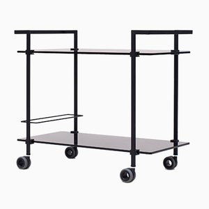 Charcoal Metal & Black Glass Pioneer T63S Tea Trolley by Peter Ghyczy