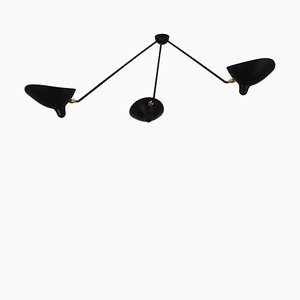 Black Three-Arm Spider Wall Light by Serge Mouille