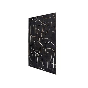 Peinture Abstraite Noire sur Bois par Adrian