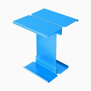 Model Five Blue Metal Sculptural Side Table by Adolfo Abejon