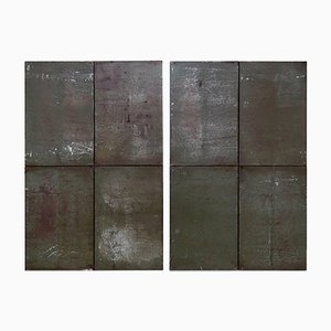 Large Minimalist Metal 2/2/2 N 001 Diptych by Ramon Horts