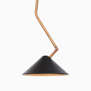 Lampada da soffitto in ottone nero di Johan Carpner Grenverk per Konsthantverk Tyringe
