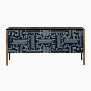 Blaues Loop Sideboard mit 3 Türen von Coucou Manou